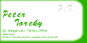 peter toreky business card